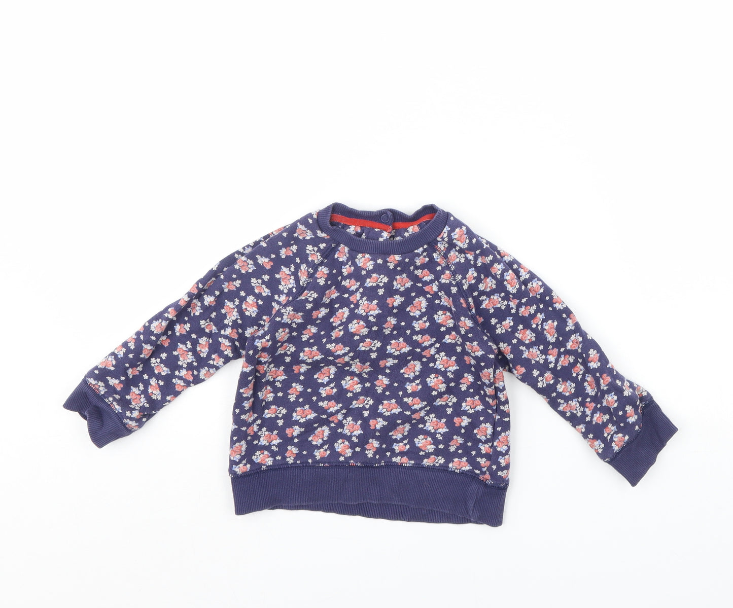 Mothercare Girls Blue Floral  Pullover Jumper Size 2 Years