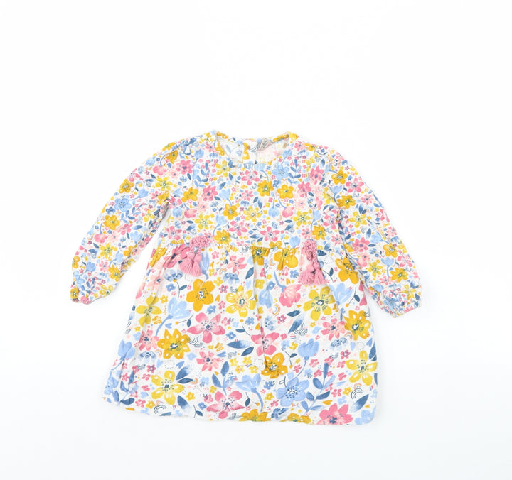 TU Girls White Floral  Fit & Flare  Size 18 Months