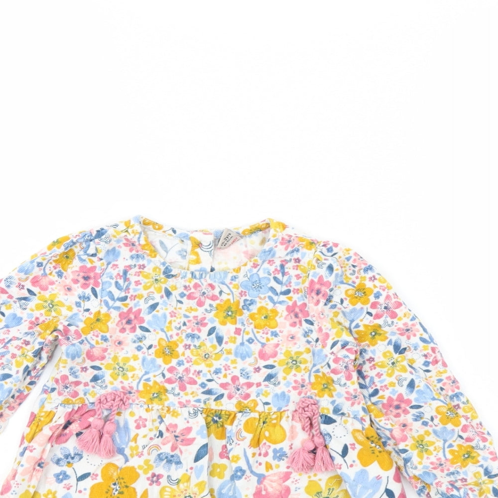 TU Girls White Floral  Fit & Flare  Size 18 Months