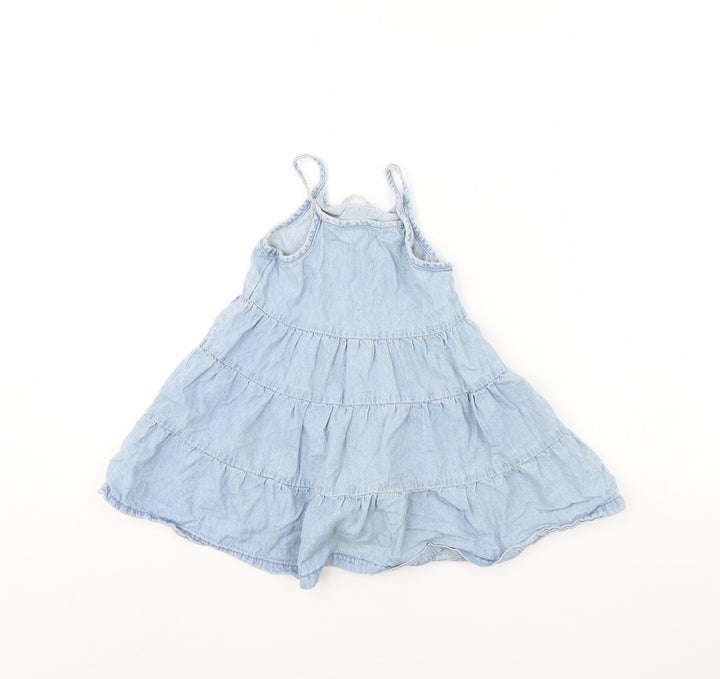 M&Co Girls Blue  Denim Fit & Flare  Size 18 Months