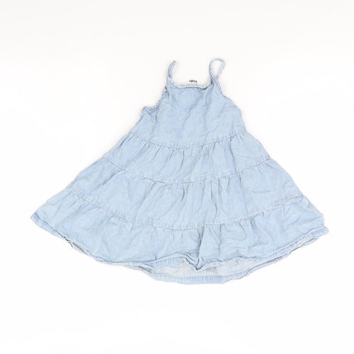 M&Co Girls Blue  Denim Fit & Flare  Size 18 Months