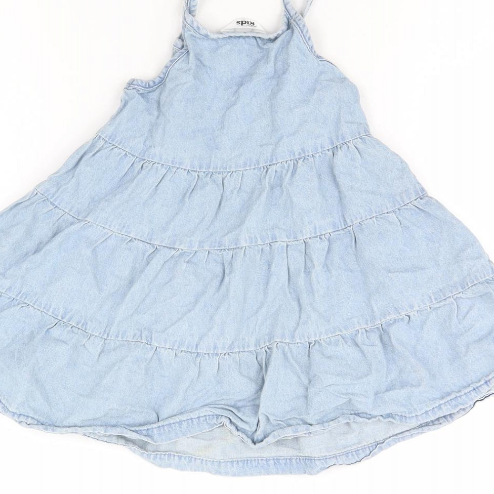 M&Co Girls Blue  Denim Fit & Flare  Size 18 Months
