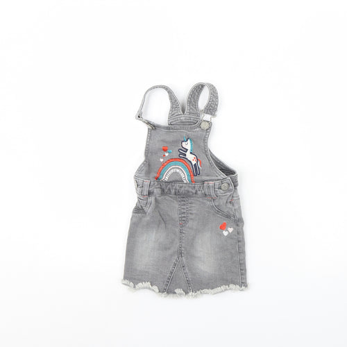 M&Co Girls Grey  Denim Mini  Size 2 Years  - Rainbow