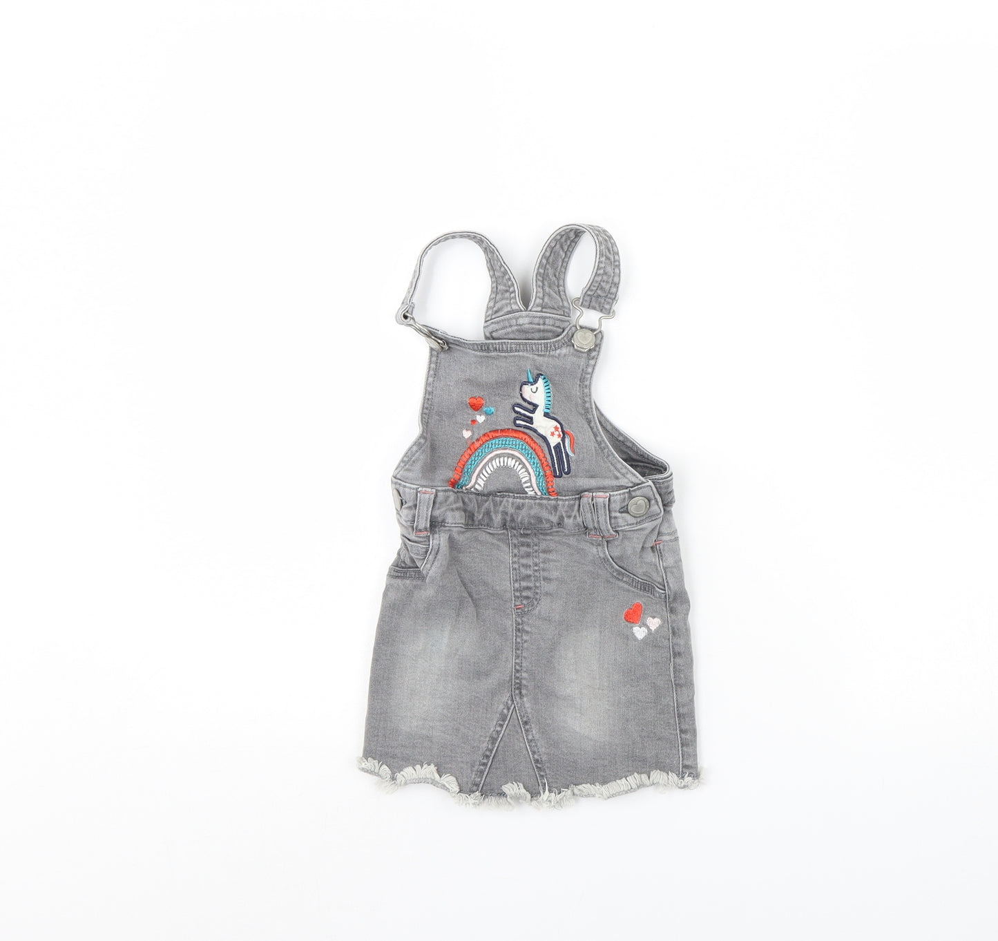 M&Co Girls Grey  Denim Mini  Size 2 Years  - Rainbow