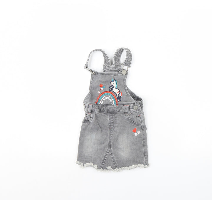 M&Co Girls Grey  Denim Mini  Size 2 Years  - Rainbow