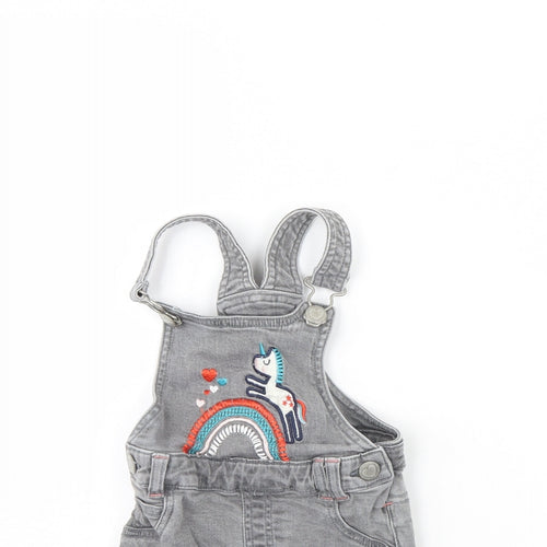 M&Co Girls Grey  Denim Mini  Size 2 Years  - Rainbow
