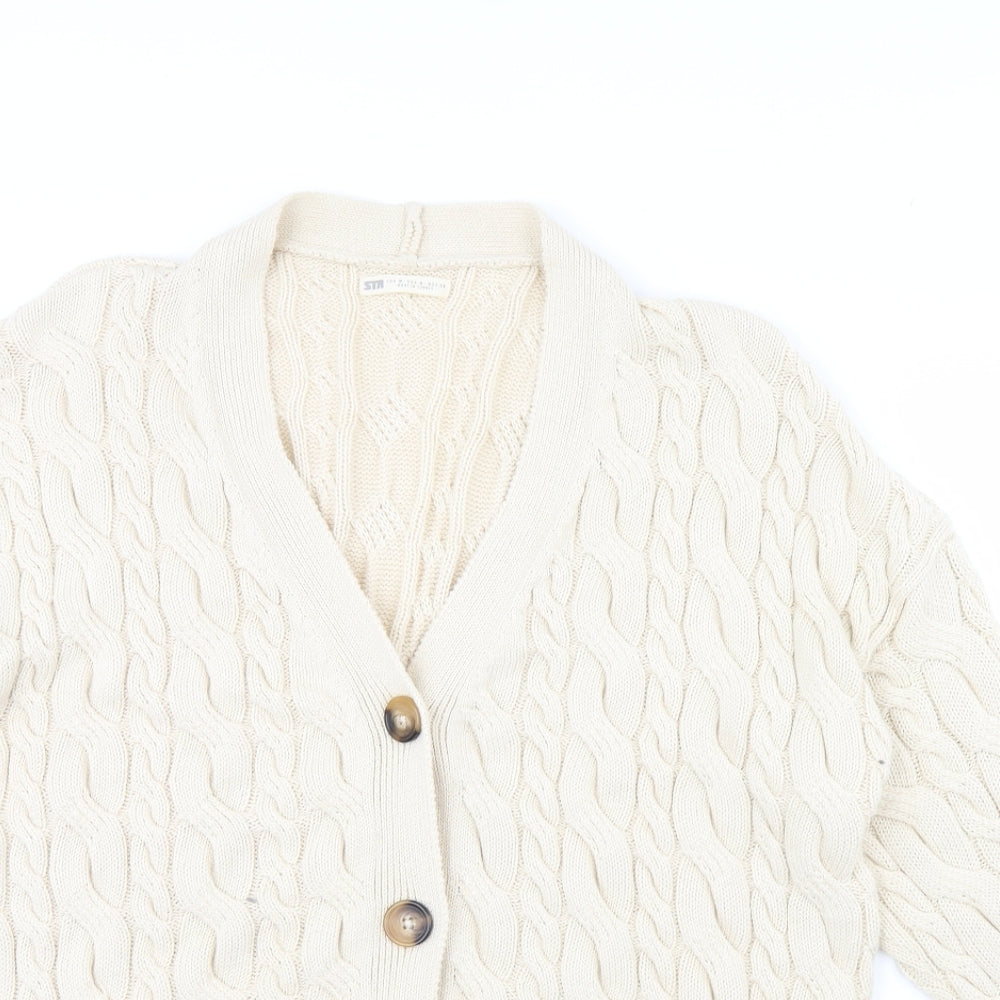 STR Womens Ivory   Cardigan Jumper Size M