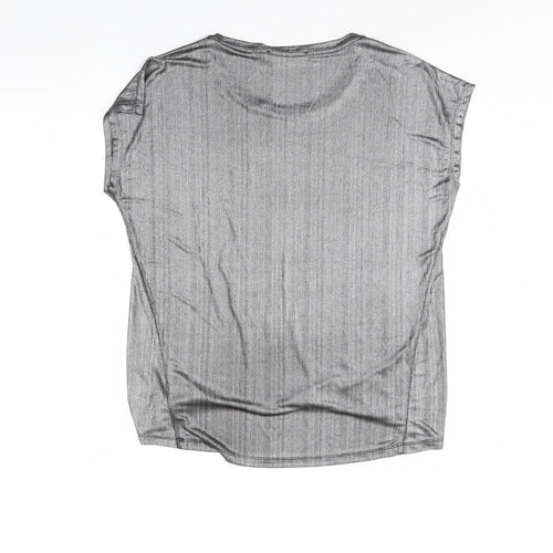 QED London Womens Silver   Basic T-Shirt Size S