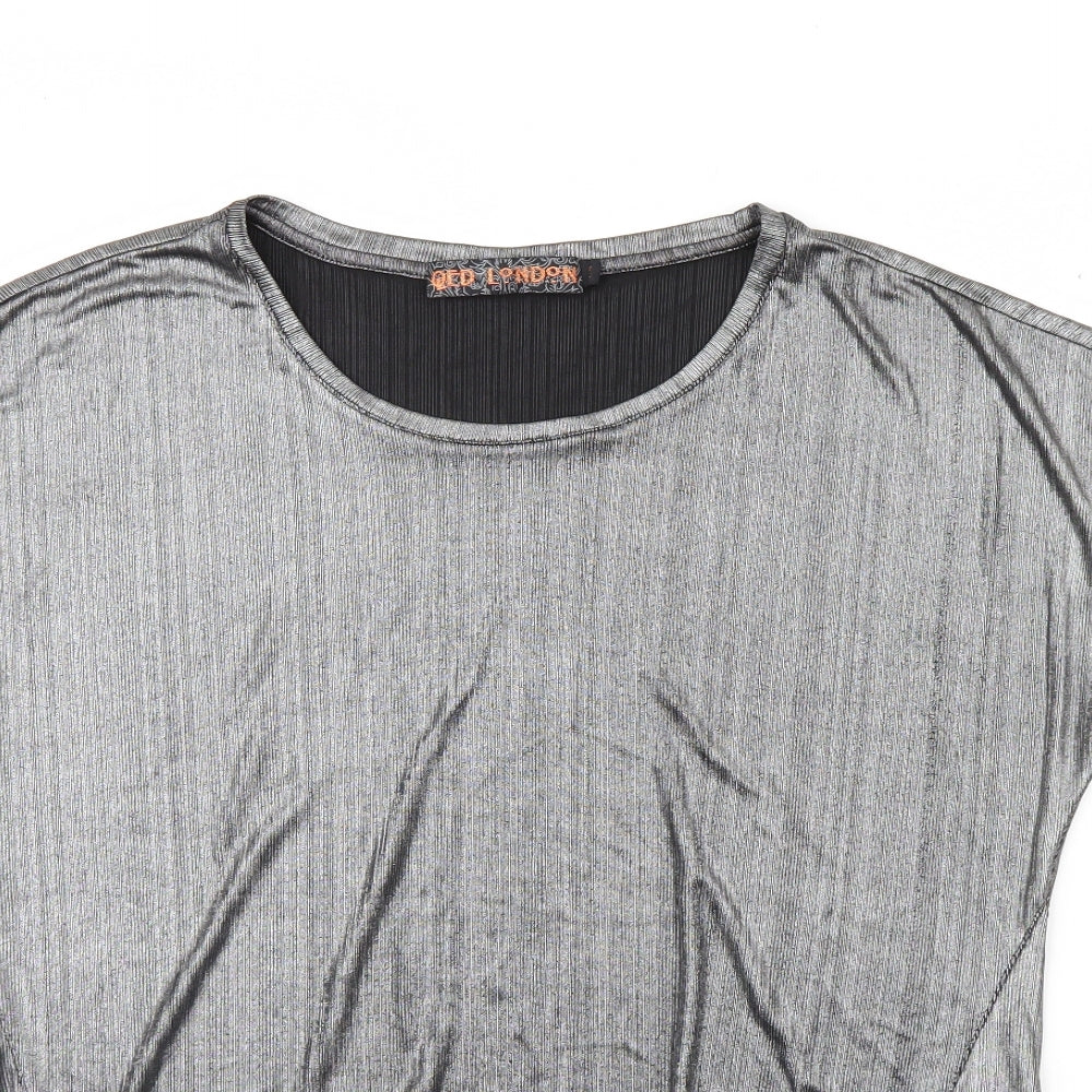 QED London Womens Silver   Basic T-Shirt Size S