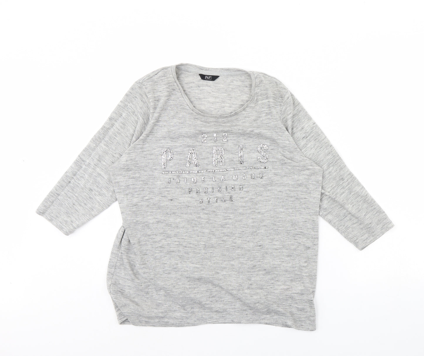 F&F Womens Grey   Pullover Jumper Size 14  - Paris