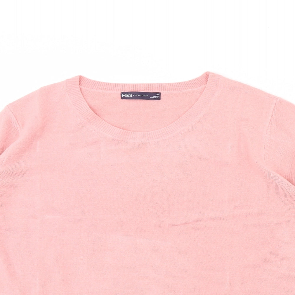 m&s Womens Pink   Pullover Jumper Size 20