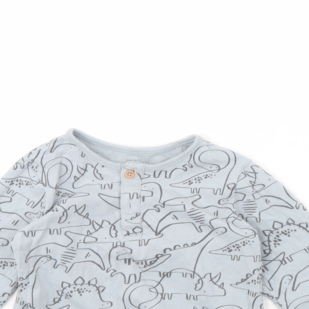 TU Baby Blue Spotted  Basic T-Shirt Size 18-24 Months  - Dinosaur