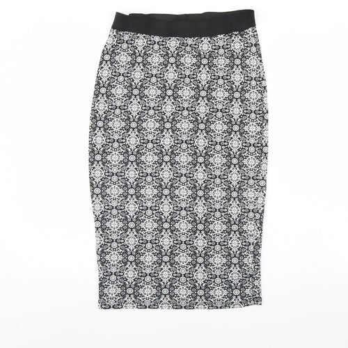 George Womens White Fair Isle  Bandage Skirt Size 10