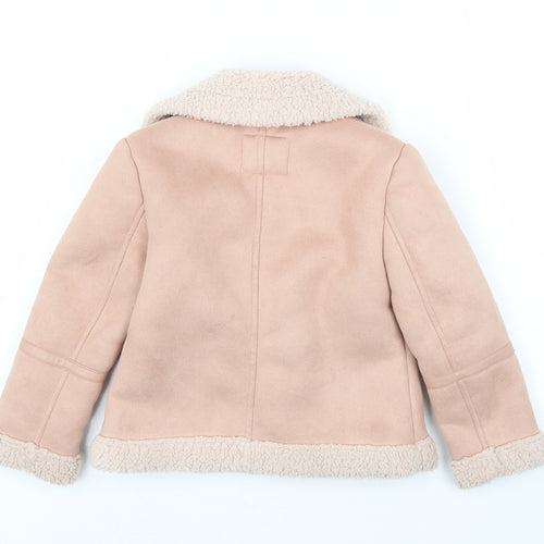 Primark Girls Pink   Biker Coat Size 3-4 Years