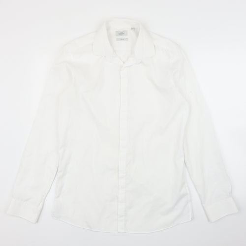 NEXT Mens White    Button-Up Size 15.5