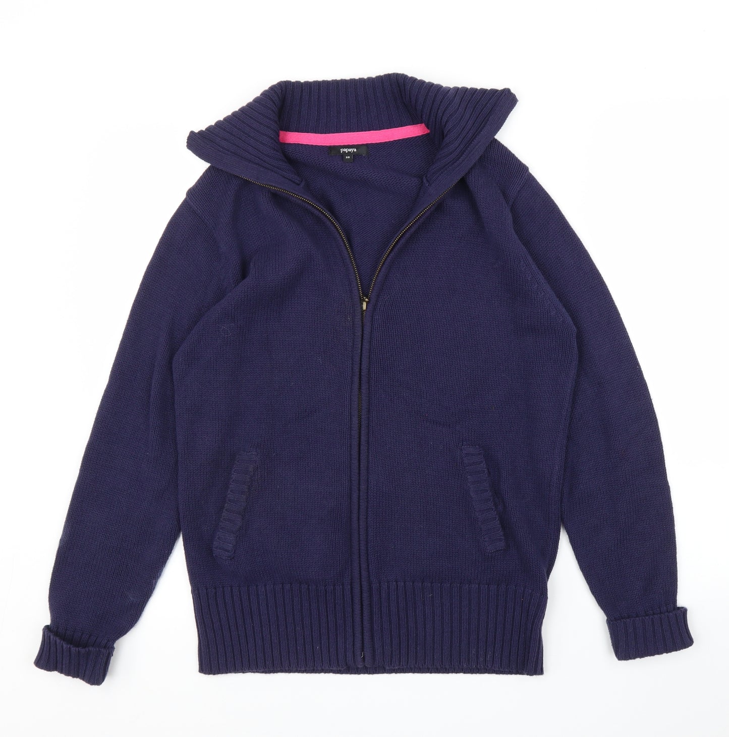 Papaya Womens Blue   Full Zip Jumper Size 16