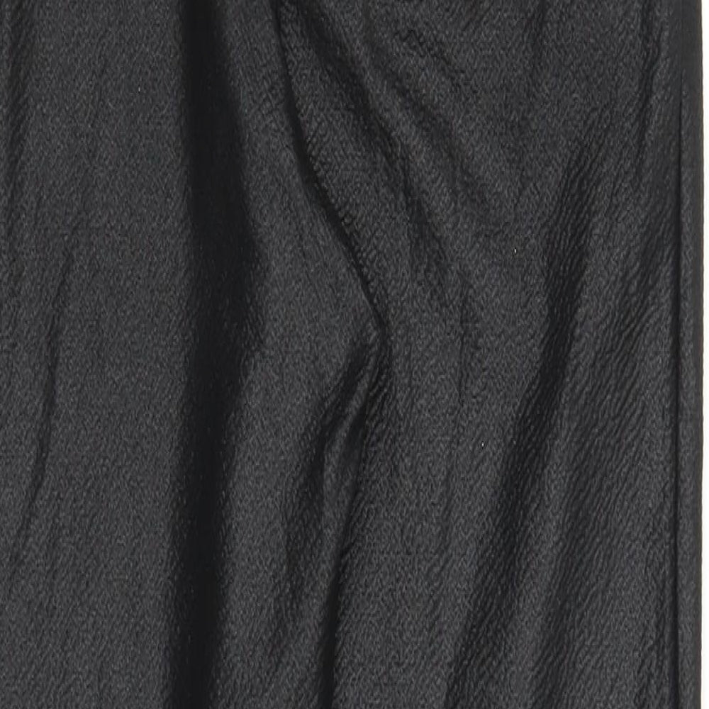PRETTYLITTLETHING Womens Black   Carrot Trousers Size 6 L25 in