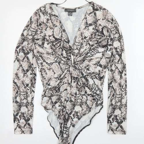 Primark Womens Beige Animal Print  Leotard One-Piece Size XS  - Snake print