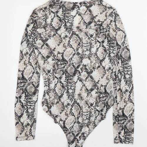 Primark Womens Beige Animal Print  Leotard One-Piece Size XS  - Snake print
