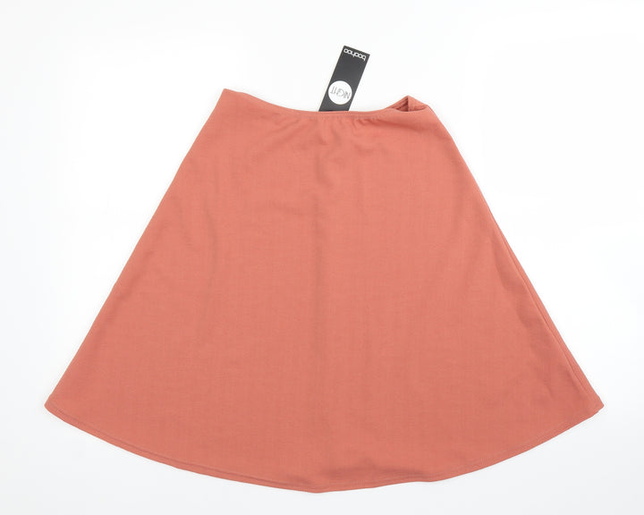Boohoo Womens Pink A-Line Skirt Size 6