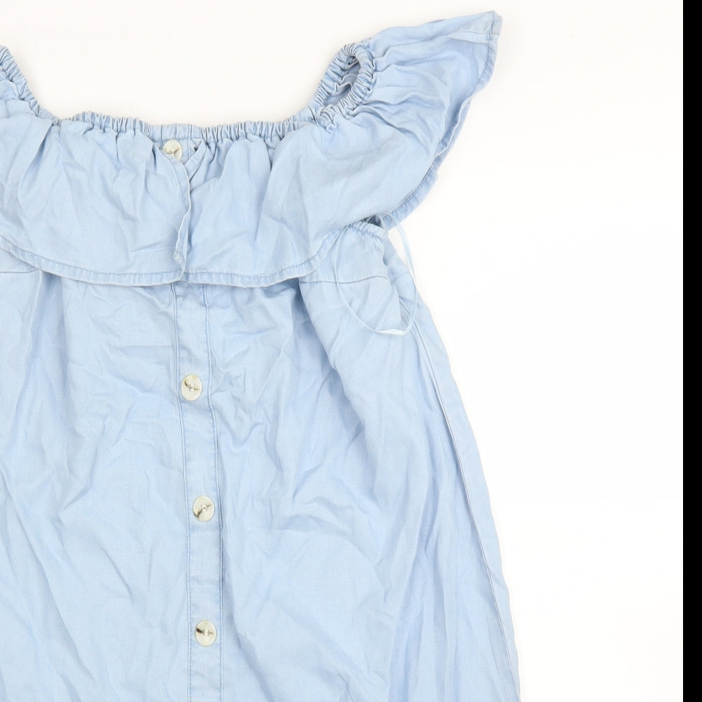 George Womens Blue  Rayon Shirt Dress  Size 12