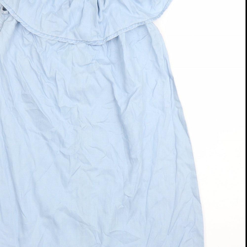 George Womens Blue  Rayon Shirt Dress  Size 12