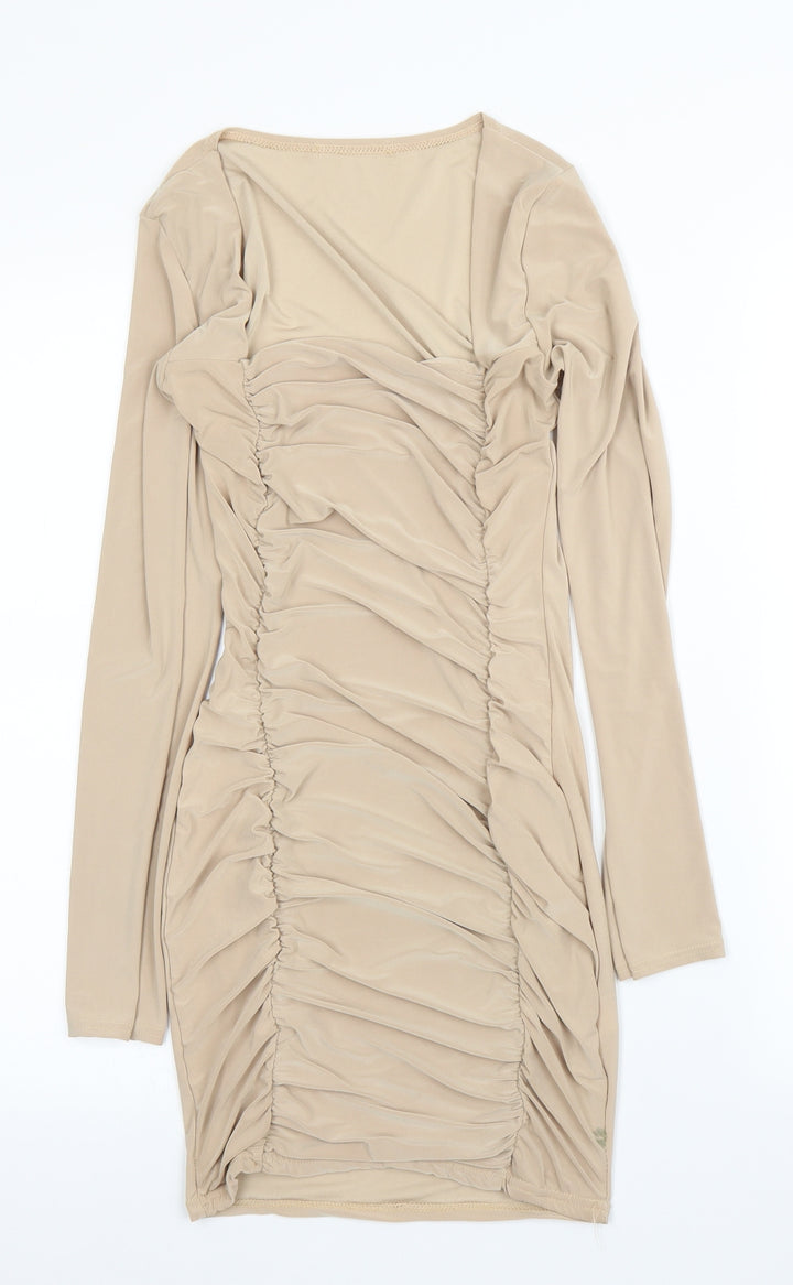 Preworn Womens Beige Bodycon Size 6