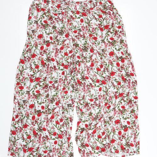 Primark Womens White Floral  Bloomer Trousers Size L