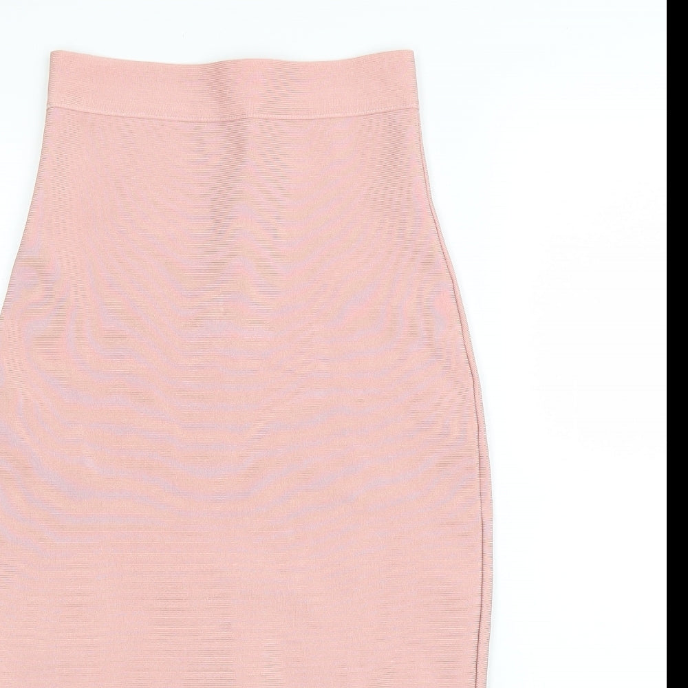 Preworn Womens Pink Floral  Tulip Skirt Size 6