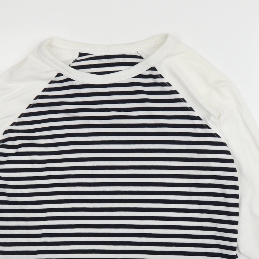 NEXT Womens Blue Striped  Basic T-Shirt Size 14