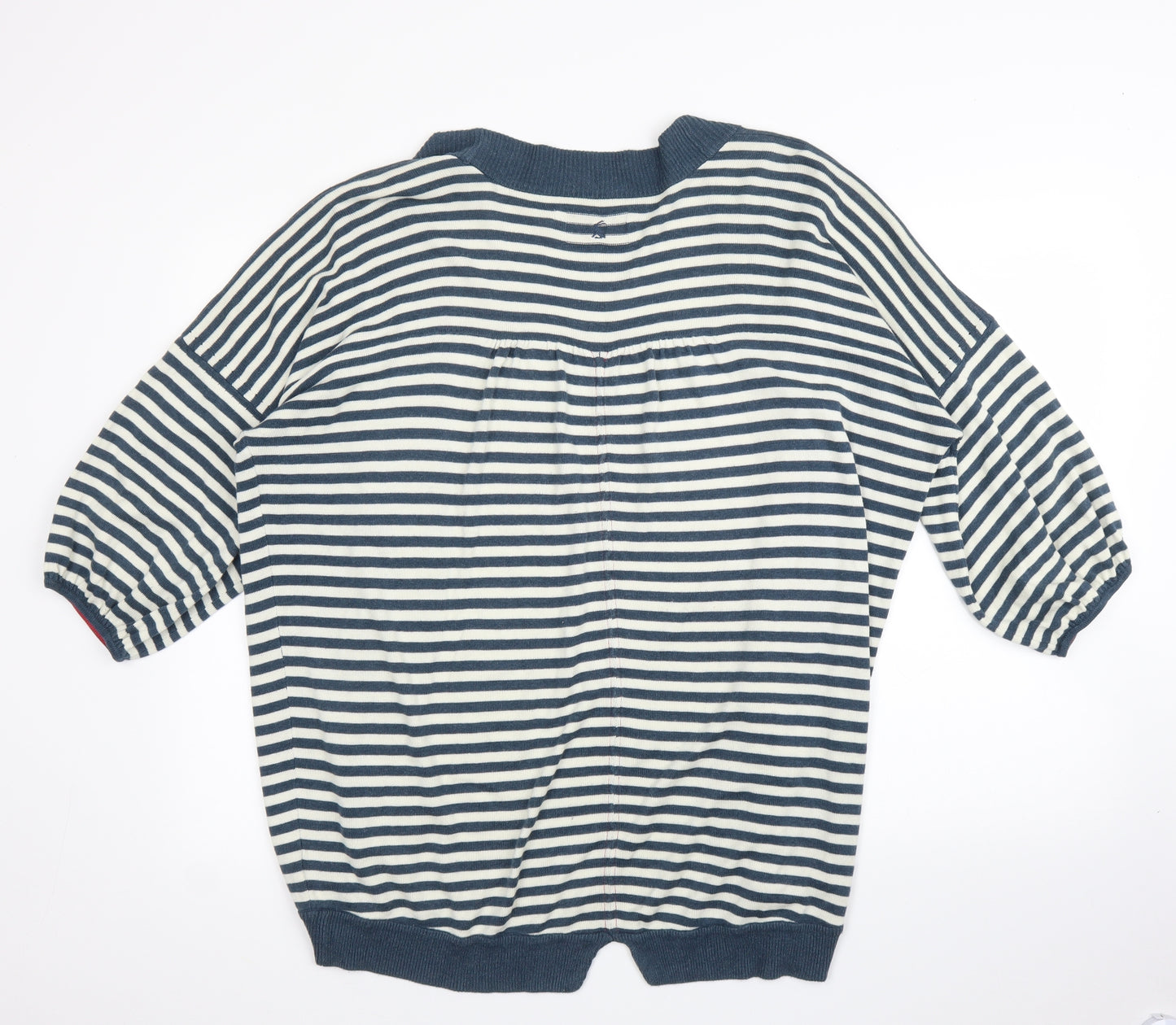 Joules Womens Blue Striped  Cardigan Jumper Size 14