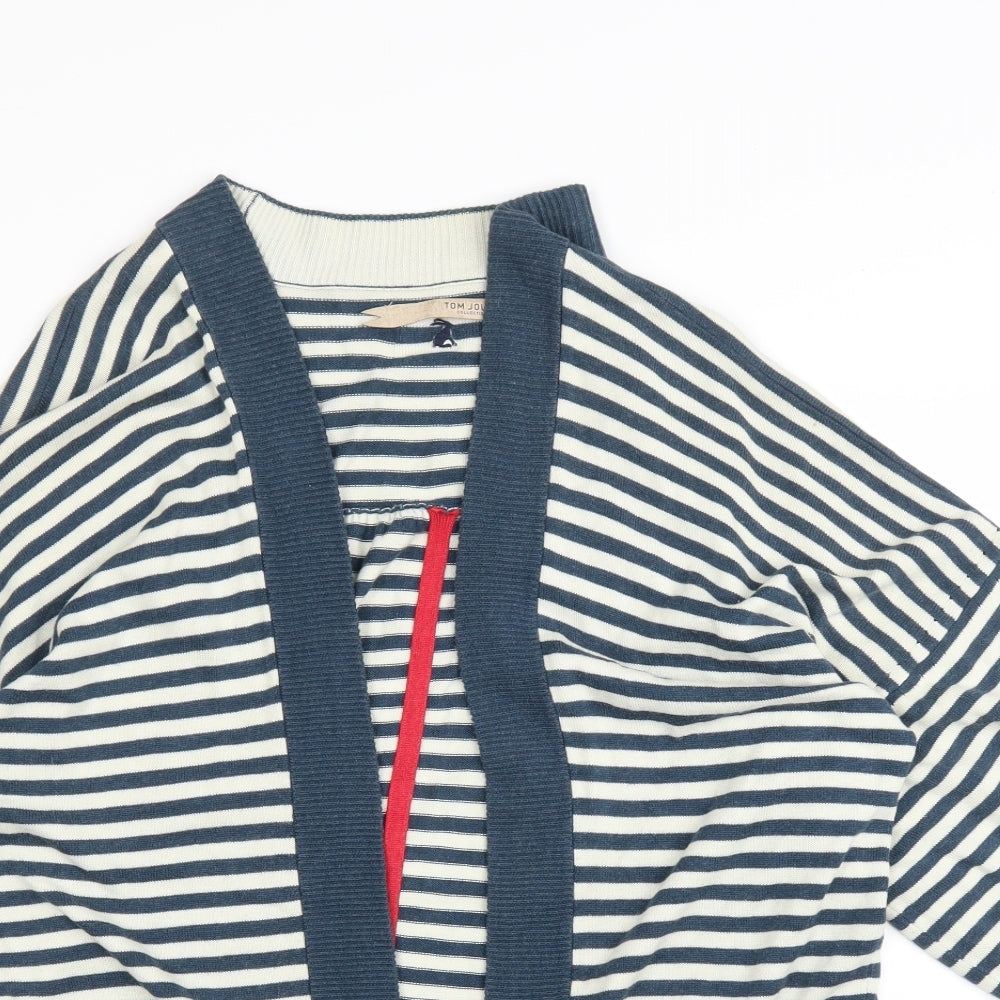Joules Womens Blue Striped  Cardigan Jumper Size 14