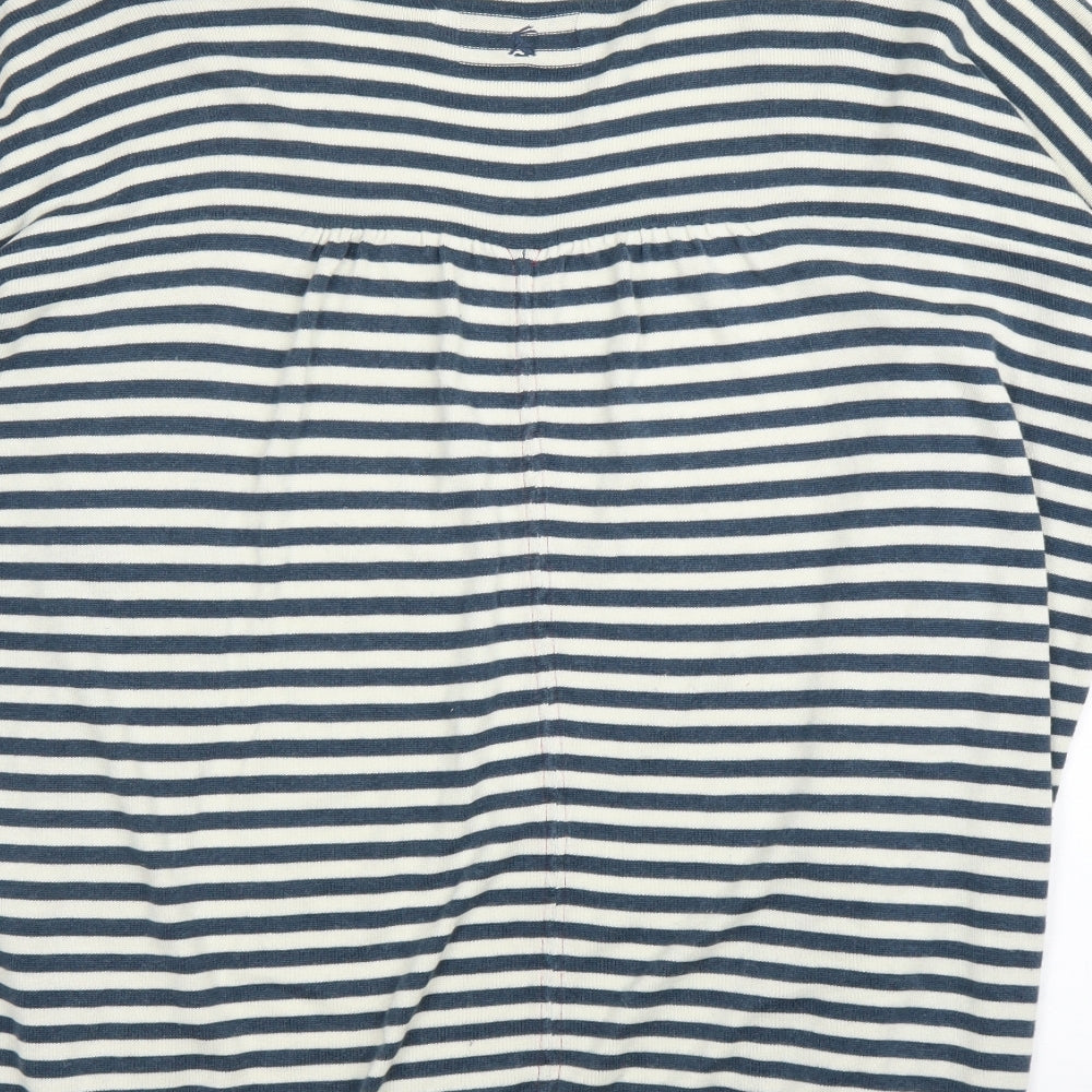 Joules Womens Blue Striped  Cardigan Jumper Size 14