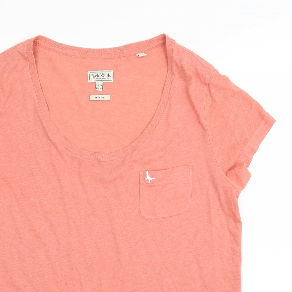 Jack Wills Womens Pink   Basic T-Shirt Size 4