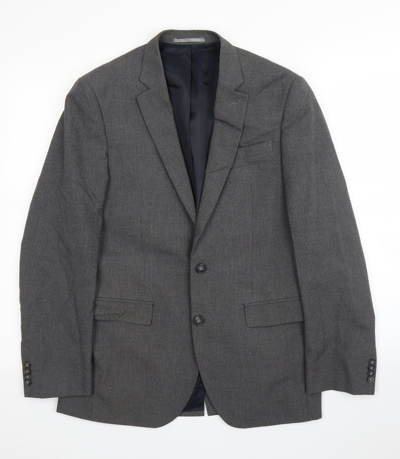 Primark Mens Grey Striped  Jacket Suit Jacket Size 36
