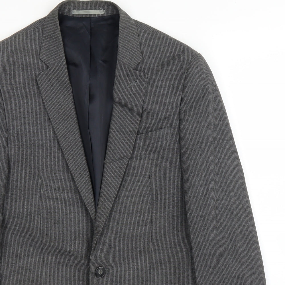 Primark Mens Grey Striped  Jacket Suit Jacket Size 36