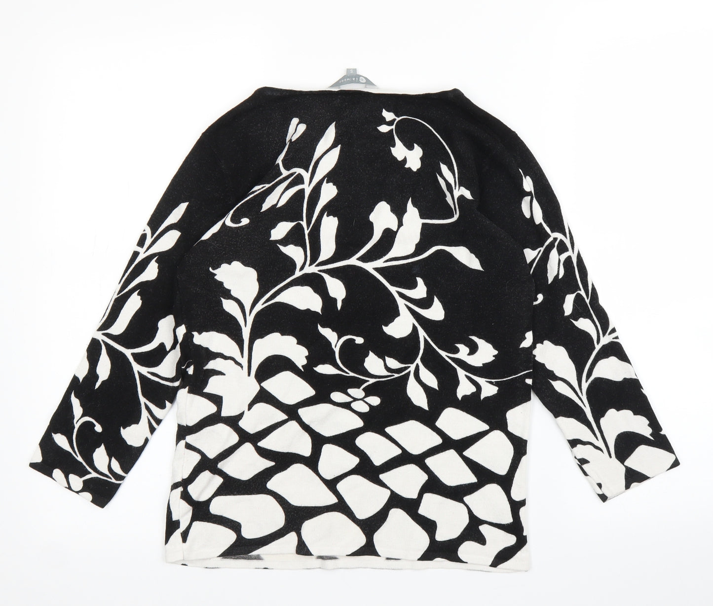 Mia Moda Womens Black Floral  Basic Blouse Size S