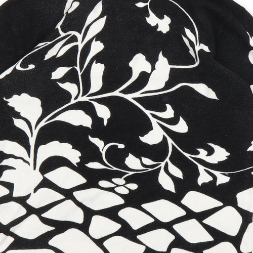 Mia Moda Womens Black Floral  Basic Blouse Size S