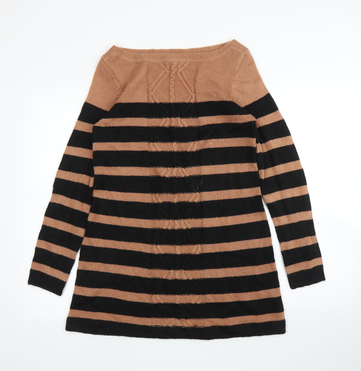 Wallis Womens Brown Striped  Pullover Jumper Size M