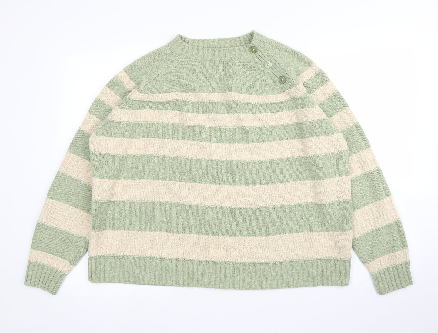 Berkertex Womens Green Striped  Pullover Jumper Size 20