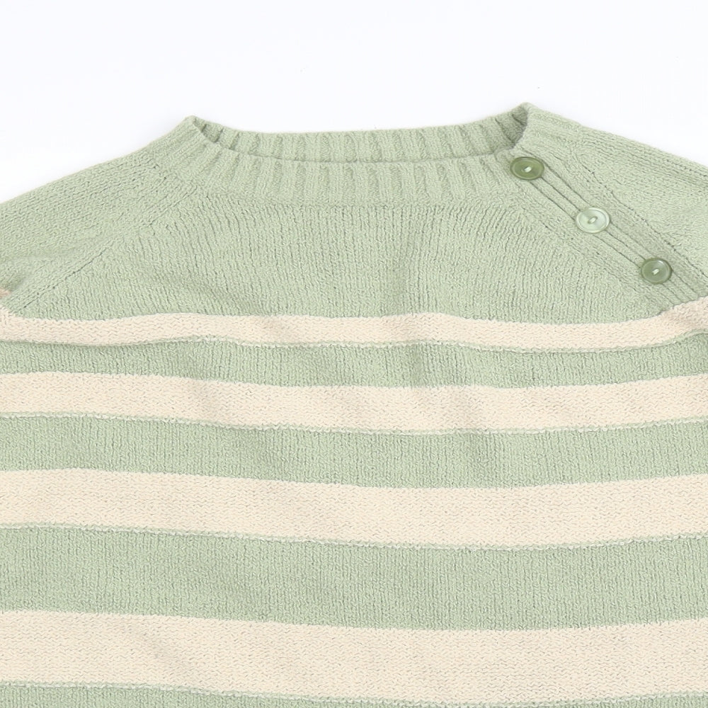 Berkertex Womens Green Striped  Pullover Jumper Size 20