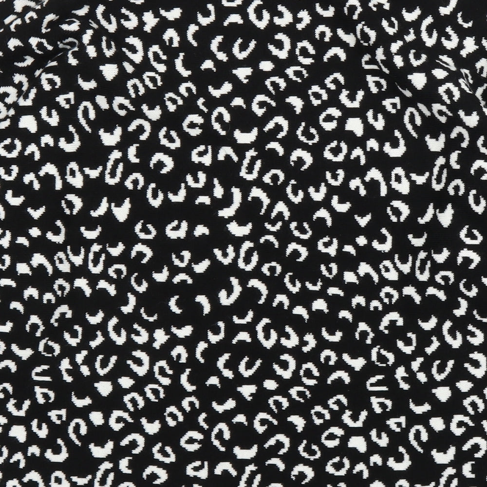 George Womens Black Animal Print  Pullover Jumper Size M