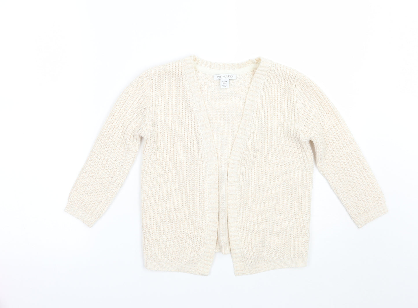 Primark Girls Beige   Cardigan Jumper Size 5-6 Years