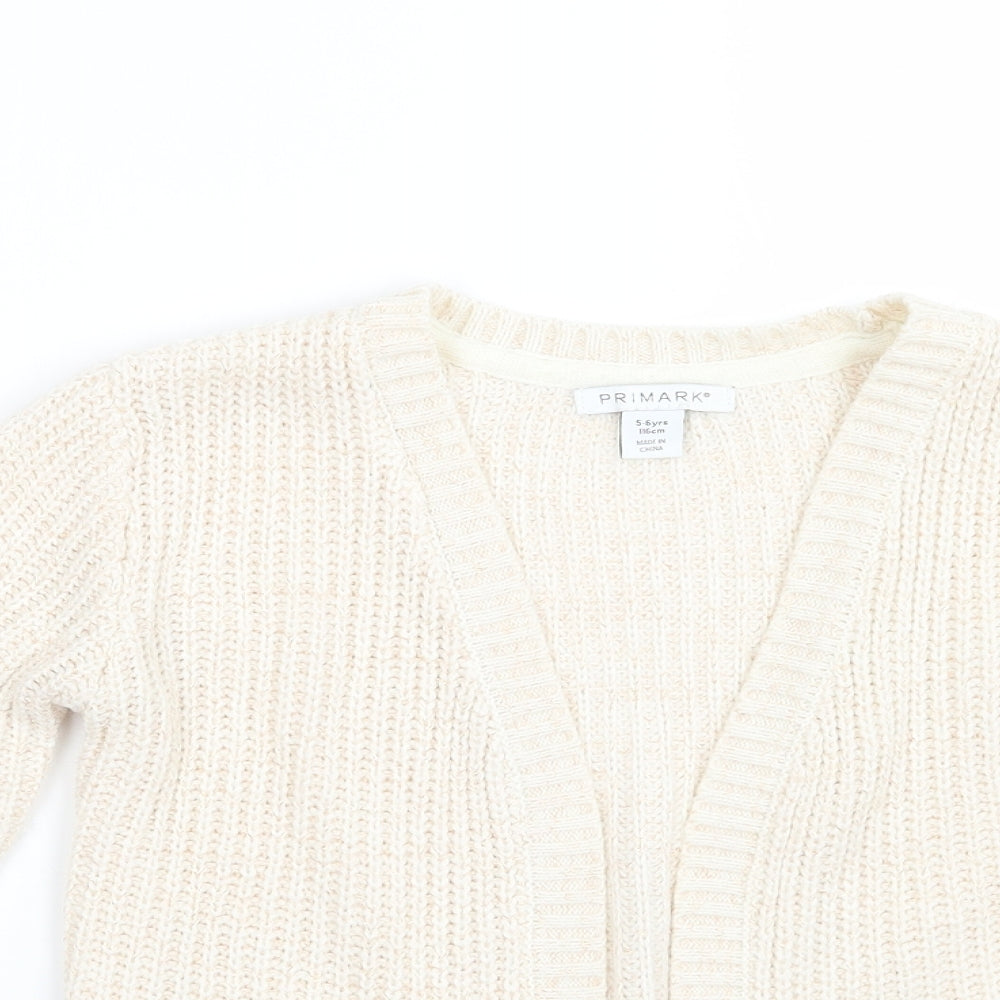 Primark Girls Beige   Cardigan Jumper Size 5-6 Years