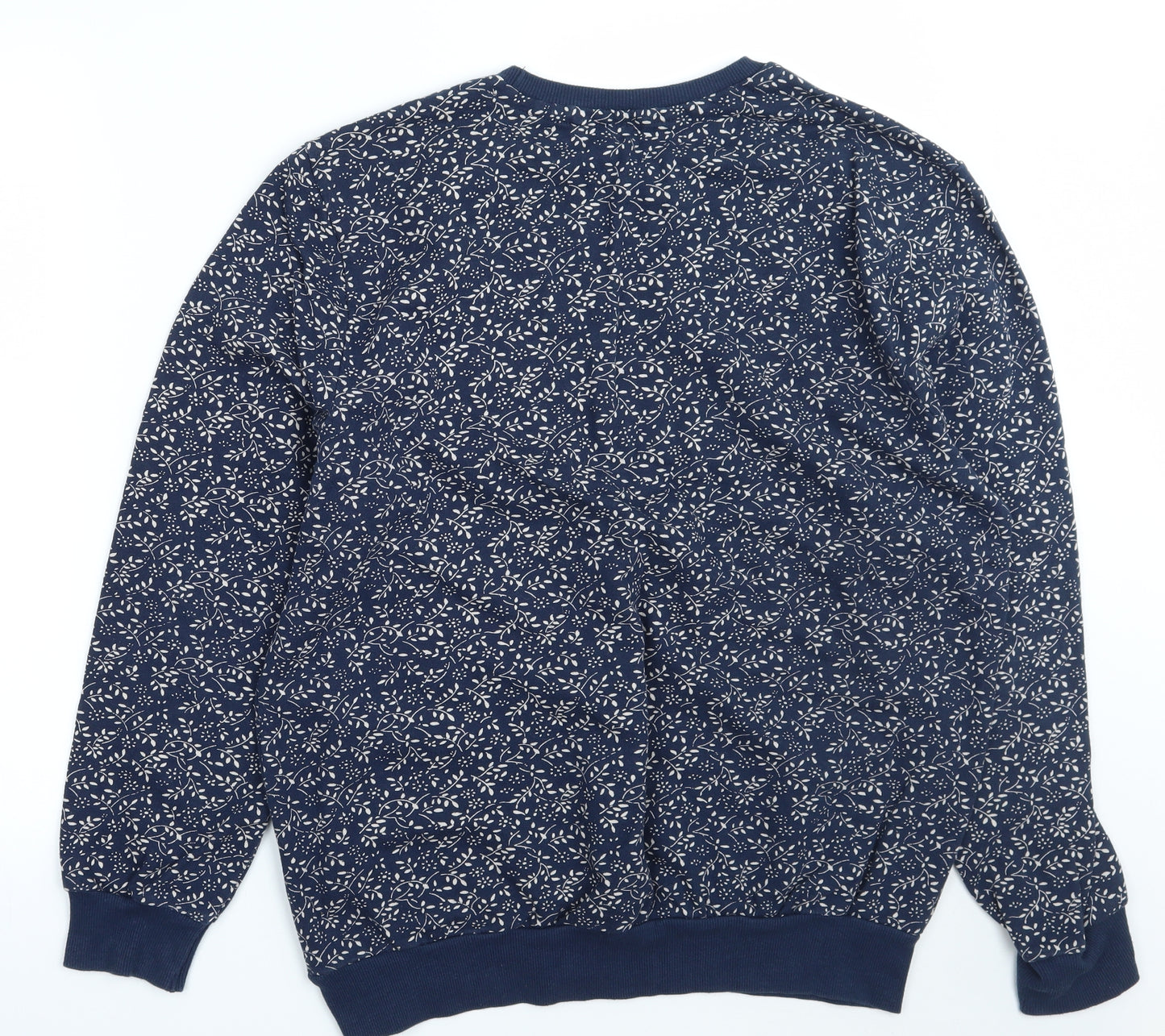 Newlook Mens Blue Floral  Pullover Jumper Size L