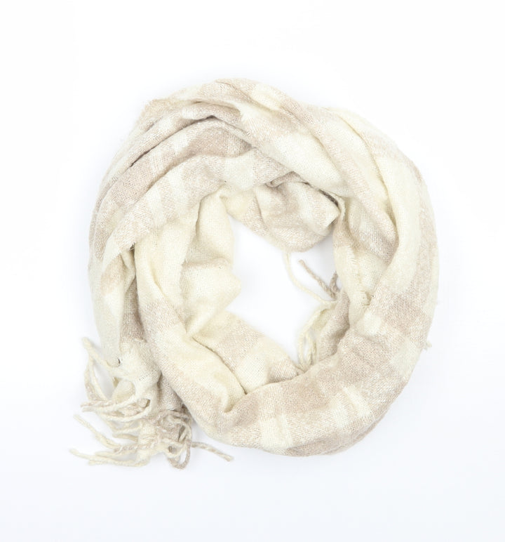 Preworn Womens Beige Check   Scarf