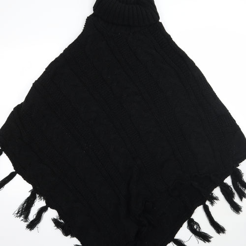 Studio Womens Black   Jacket Poncho One Size