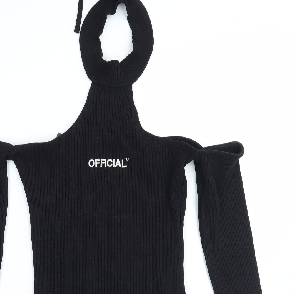 Boohoo Womens Black   Bodysuit One-Piece Size 12
