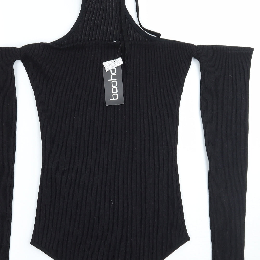 Boohoo Womens Black   Bodysuit One-Piece Size 12