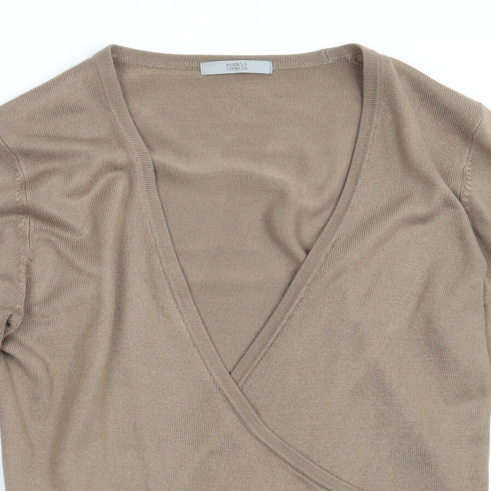 Marks and Spencer Womens Brown   Cardigan Jumper Size 14